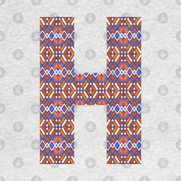 Monogram Letter H- geometric pattern by RinaMosaics